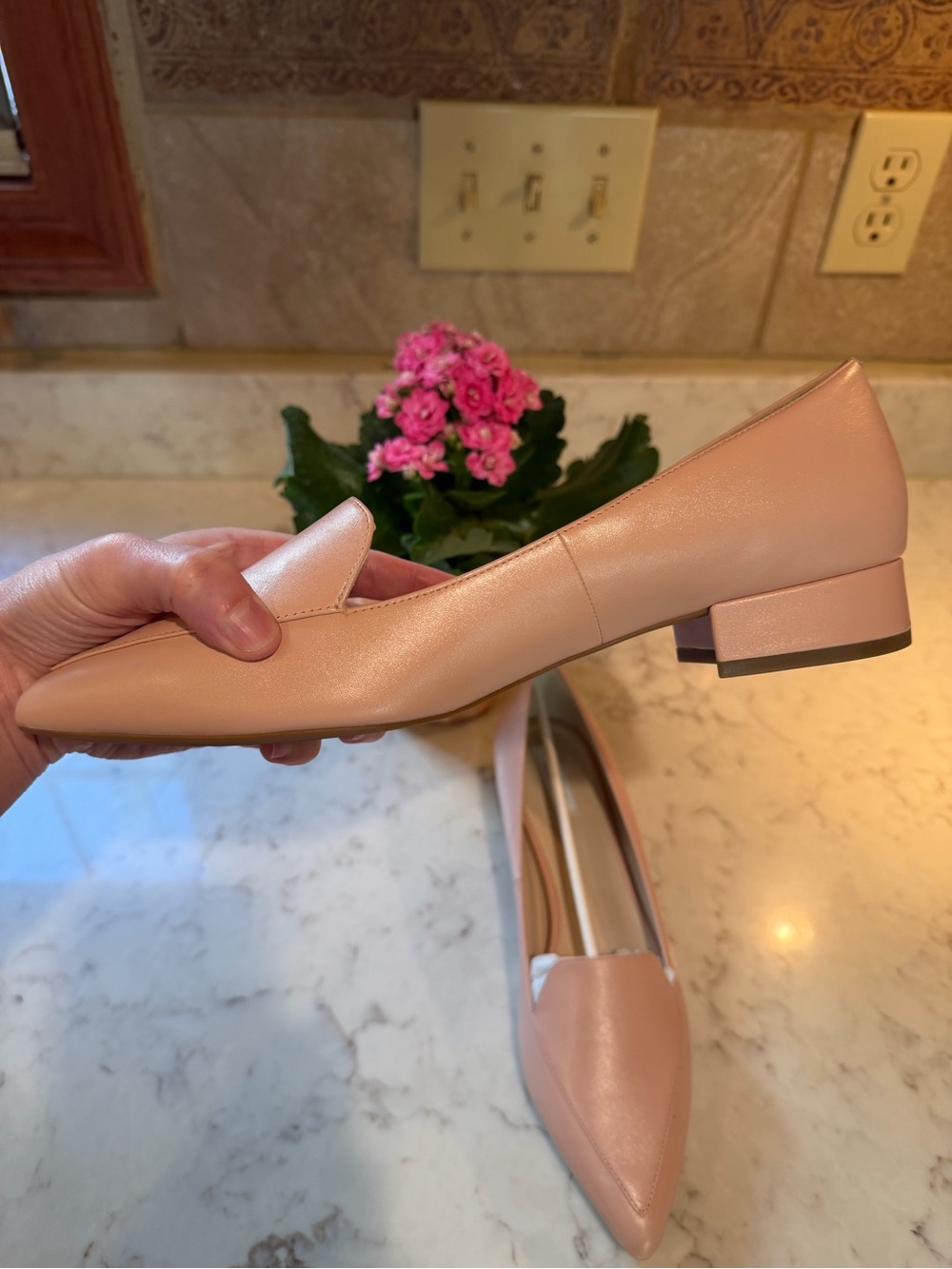 NIB Cole Haan Women's Blush Pink Leather Low Heel Loafers - Picture 12 of 14